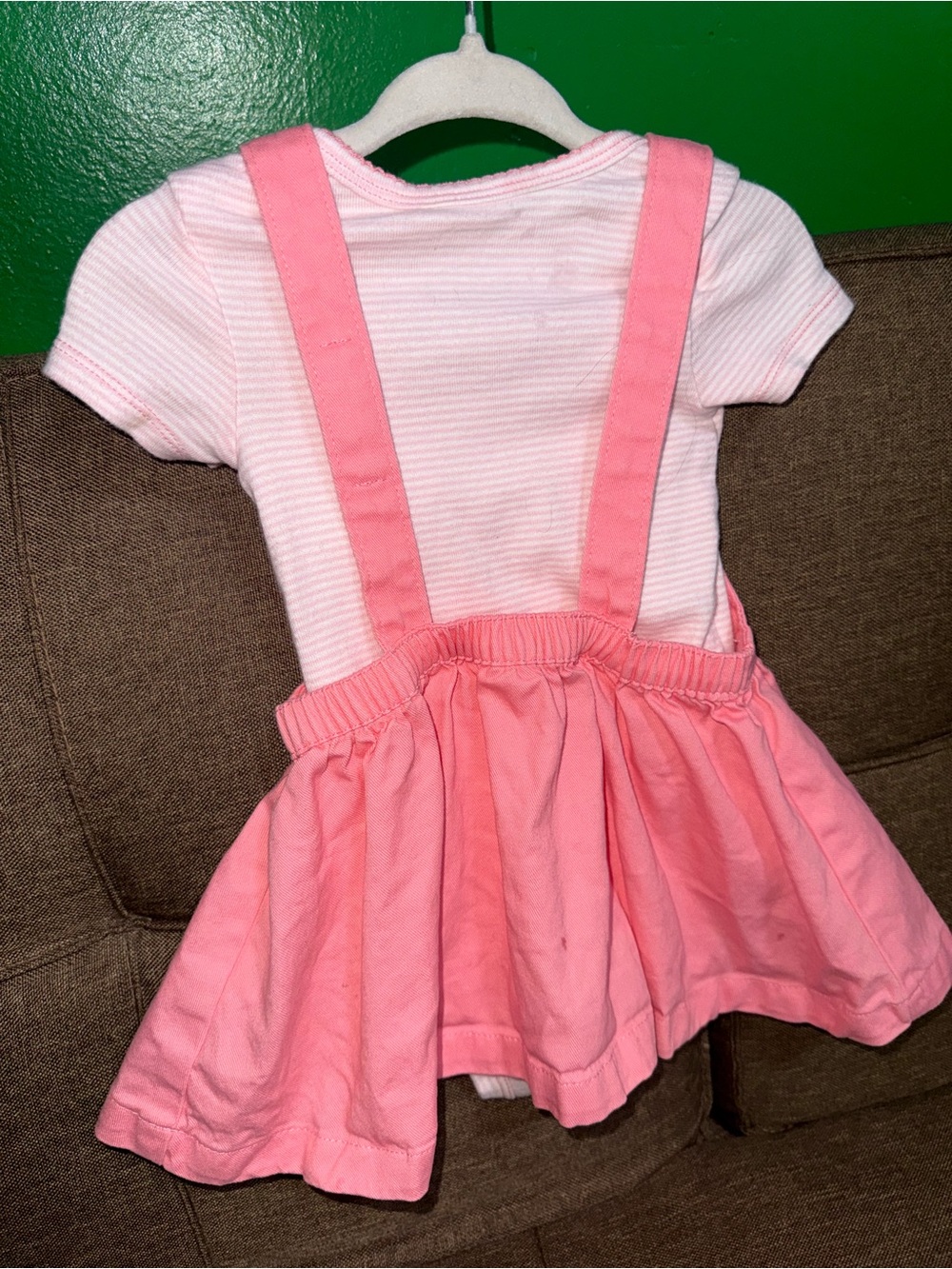 Carter's Pink Watermelon Pinafore Set with Striped Tee - Picture 2 of 4